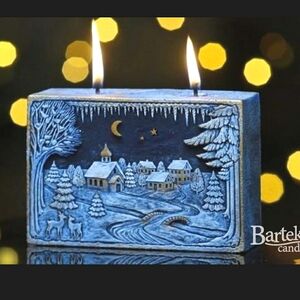 New Candle 5.11×3.64×2" European "Winter Landscape" block candle